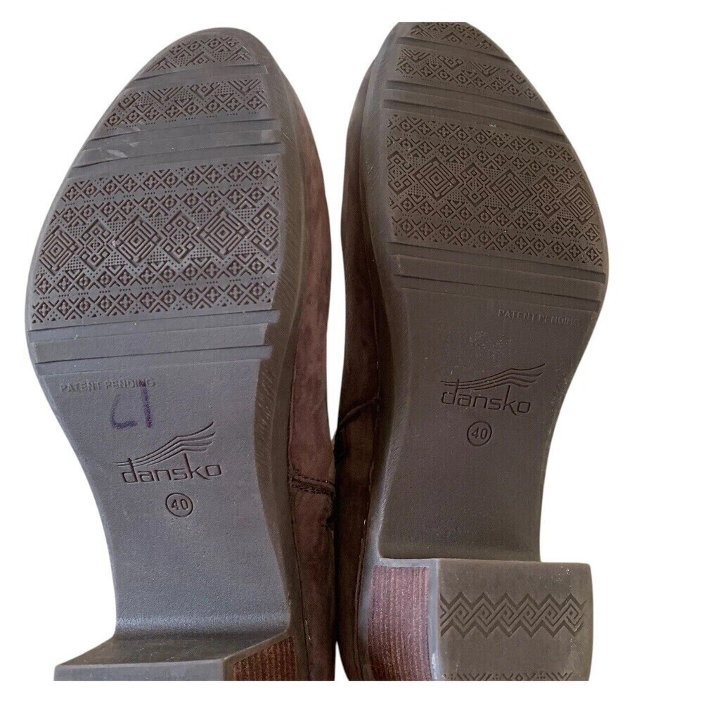 Dansko Hartley Zip Ankle Boot EUR 40 Womens Size 9-9.5 Chocolate Nubuck Leather - Picture 5 of 10